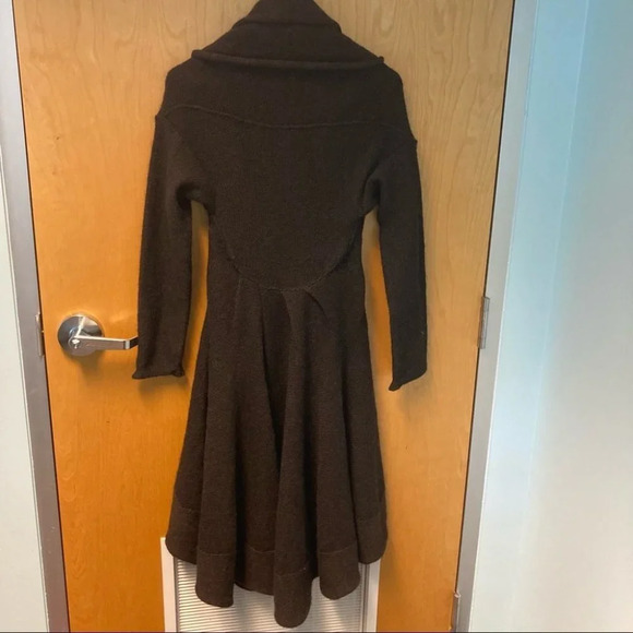 LA FEE MARABOUTEE Sz S Mohair Blend Duster Cascade High Low Sweater Cardigan - Picture 5 of 8